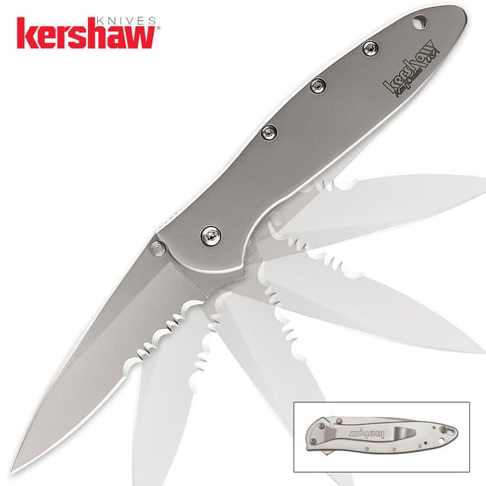 Kershaw Leek Assisted Opening Pocket Knife Stainless Serrated