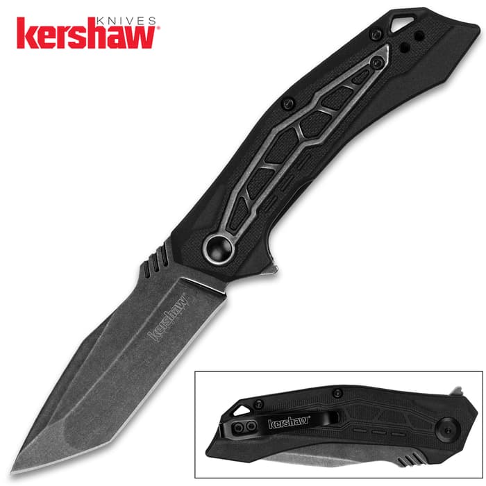 Kershaw Flatbed Pocket Knife - 8Cr13MoV Steel Blade, G10 And Steel Handle, Pocket Clip, Assisted Opening