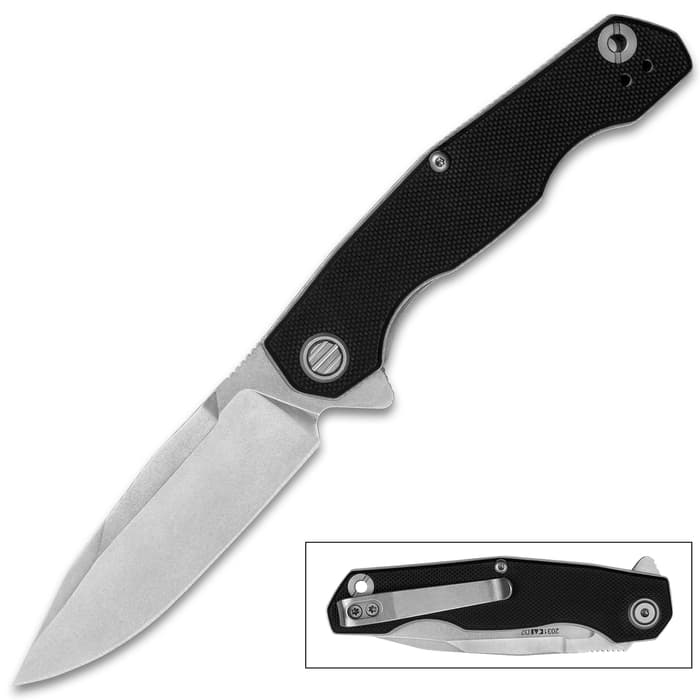 Kershaw Inception Pocket Knife - D2 Tool Steel, G10 Handle, Ball Bearing Opening, Pocket Clip - Closed 4”, Overall 7 1/4”