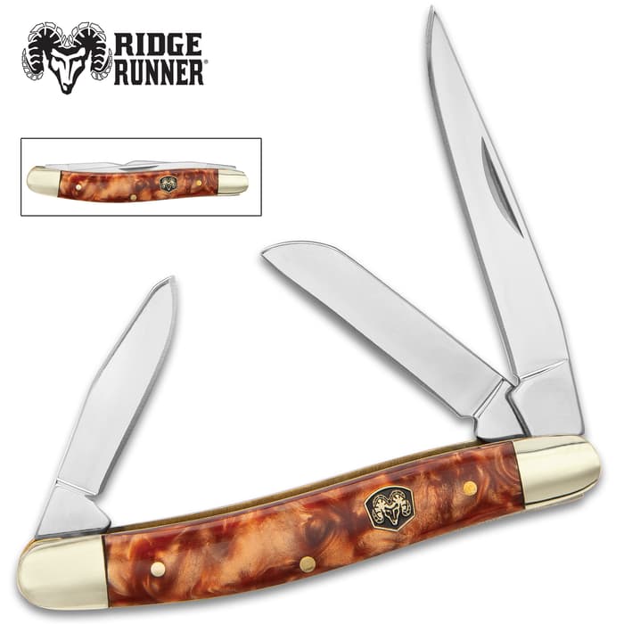 Ridge Runner Amberwaves Stockman Traditional Pocket Knife