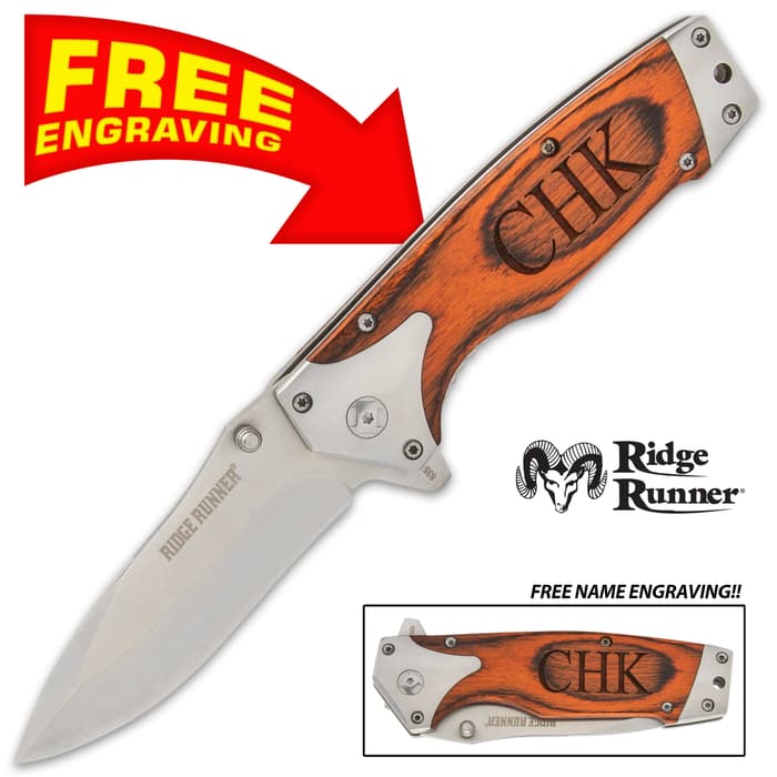 Free Engraving Assisted Opening Pocket Knife - Custom Engraved Handle For Free