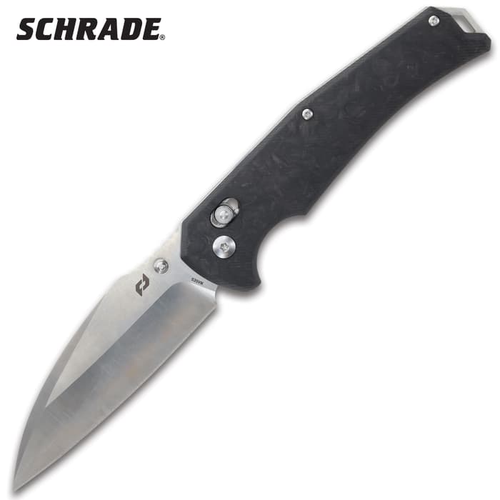 The Schrade Radok Pocket Knife has a premium steel sheepsfoot blade and a pivot lock system.
