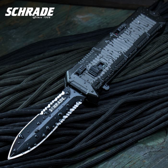 Schrade Viper OTF Assisted Opening Pocket Knife Serrated Spear Point