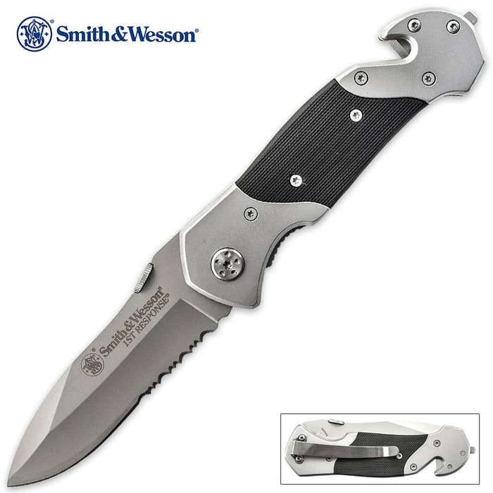 Smith & Wesson First Response Rescue Pocket Knife Serrated