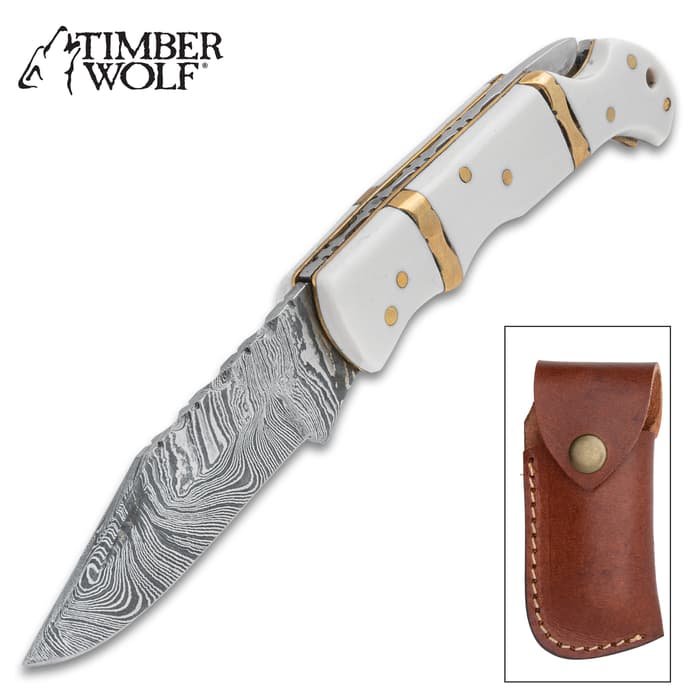 The Timber Wolf Ivory Coast Pocket Knife comes with a pouch