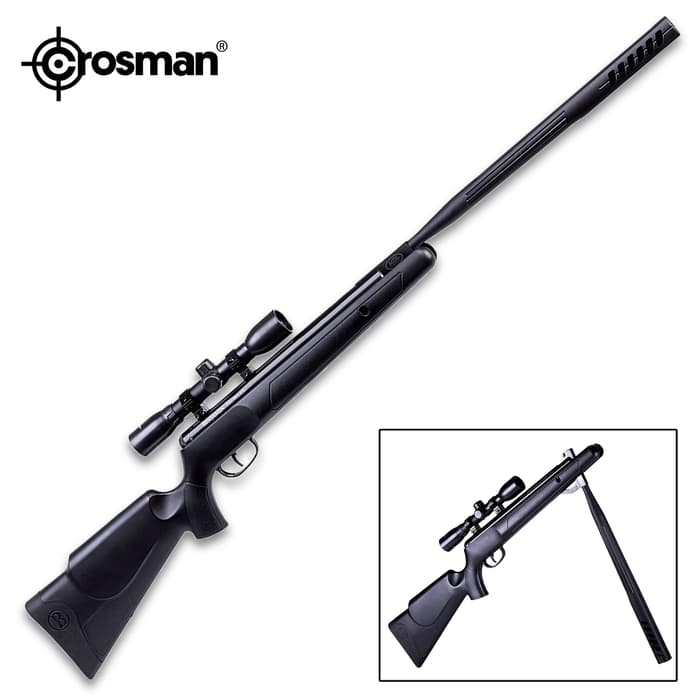The Benjamin Prowler Nitro Piston Air Rifle is a .177 break-barrel air rifle that boasts a lighter and smoother cocking force than others in its class