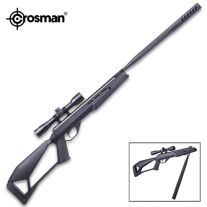 Crosman Fire Air Rifle With Scope - QuietFire Sound Suppression, Nitro Piston, .177 Caliber, Break Barrel, 1200 FPS