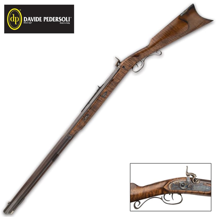 Rocky Mountain Hawken Percussion Rifle .54 Caliber - Browned Barrel, Maple Stock, Double-Set Trigger, Includes Ramrod
