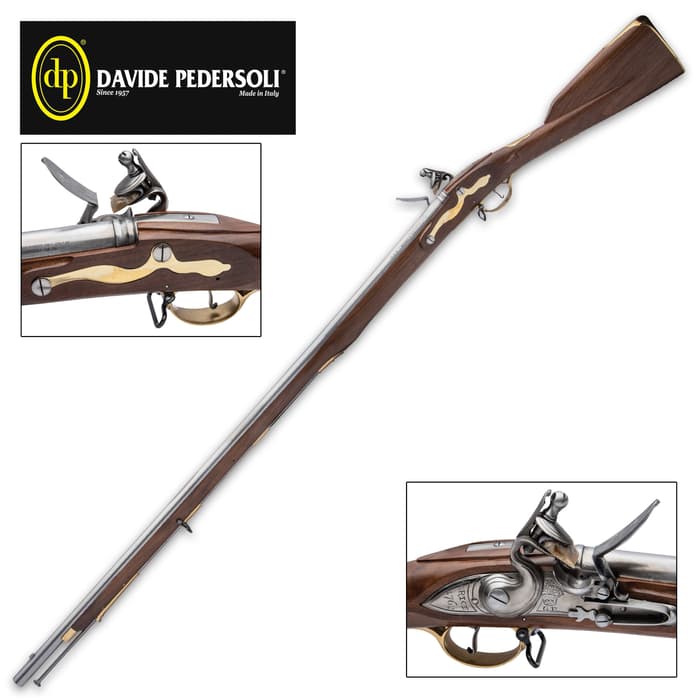 The Pedersoli Brown Bess .75 caliber flintlock musket is great to take out in the field or simply display on your wall