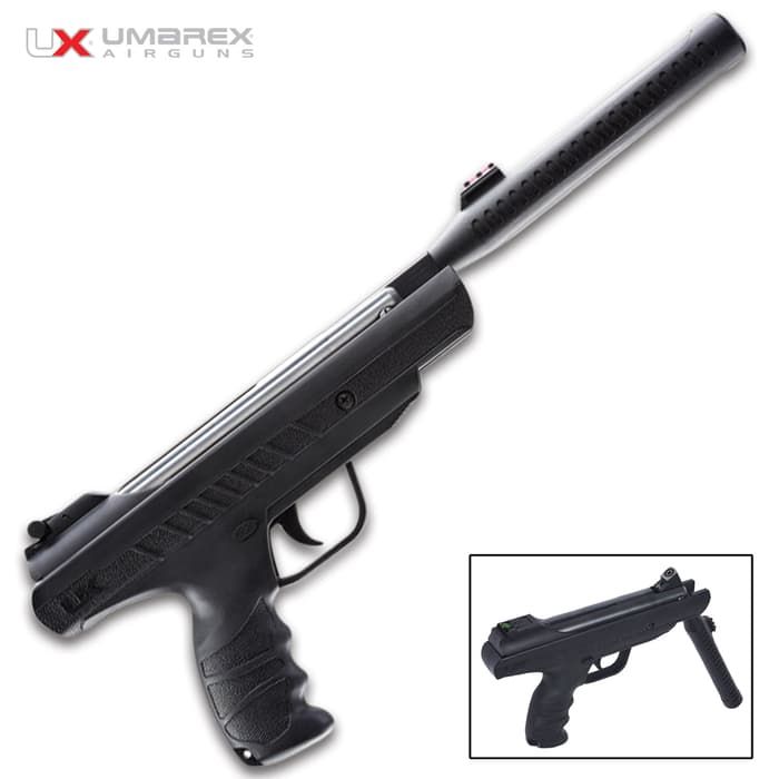 Umarex Trevox Break-Barrel Air Pistol - TNT Gas Piston Powered, .177 Caliber Pellets, Fiber Optic Sights, SilenceAir Suppressor