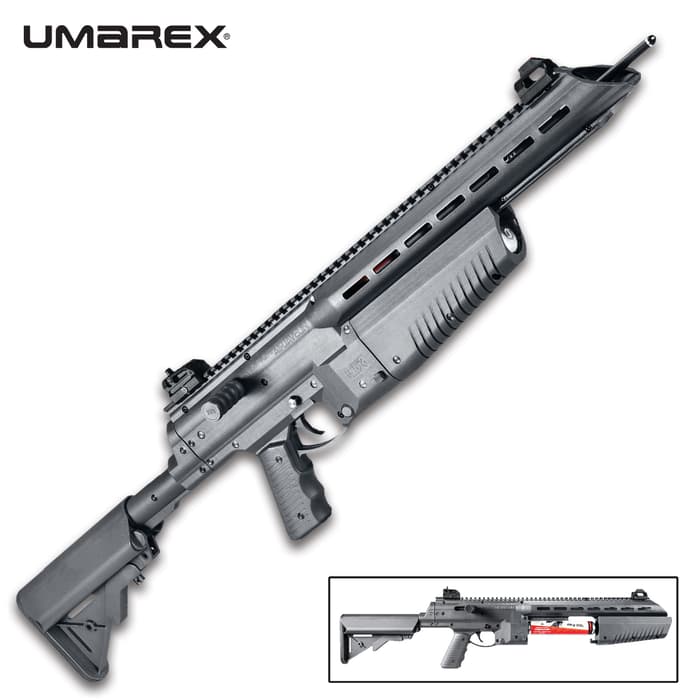 The Umarex AirJavelin CO2 powered arrow gun is an easy-to-use arrow launching gun that’s great fun for the whole family