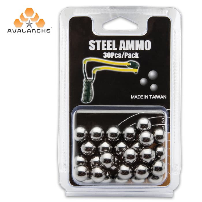 Avalanche Sling Shot Hunting Ammunition - Steel Ball Construction, 3.54 Grams Each, 30-Pack