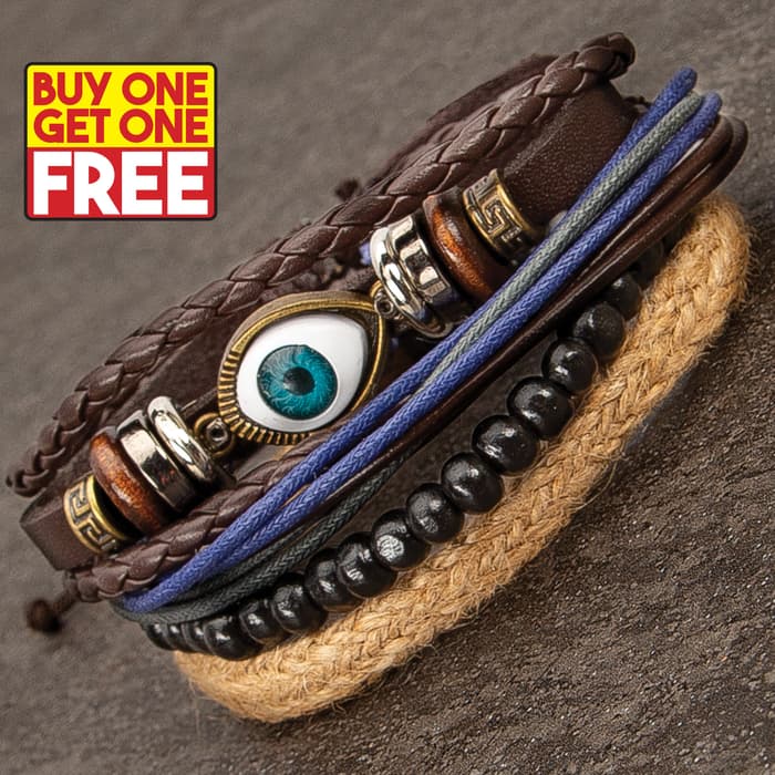 BOGO gives you two sets of these leather bracelets