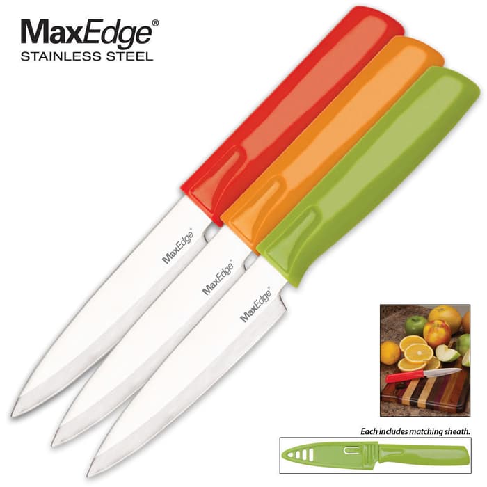 3Pack Dishwasher Safe Paring Knife Set