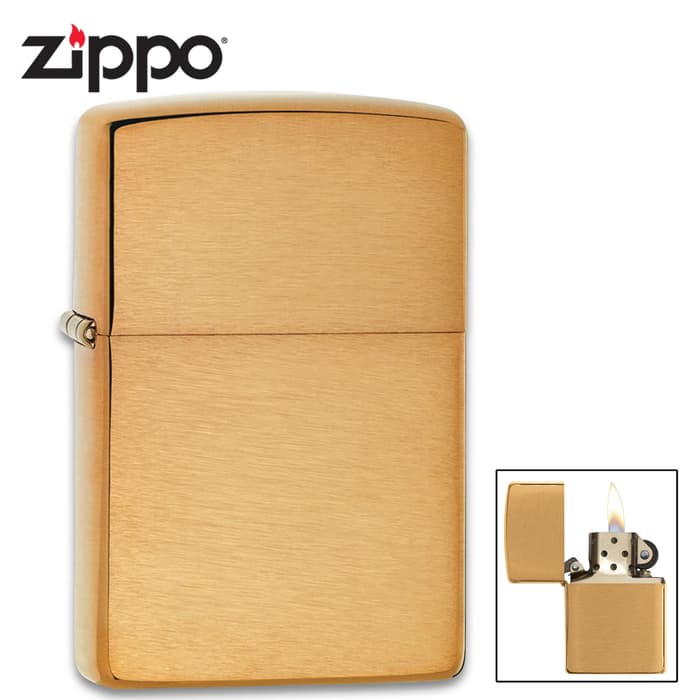 Zippo classic brushed brass lighter