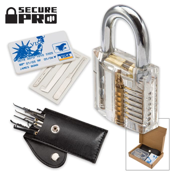 Secure Pro Practice Lock Kit With Credit Card Lock Pick Set