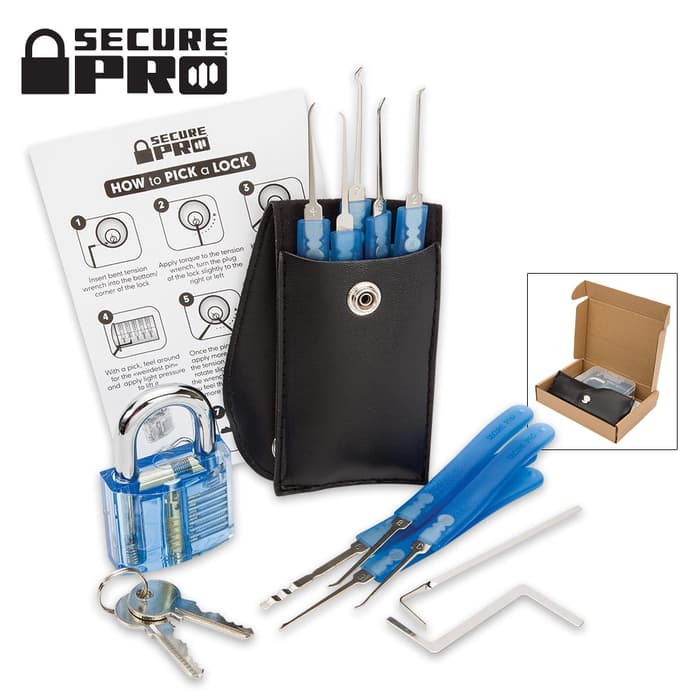 Secure Pro Practice Lock And Lock Pick Kit - Blue