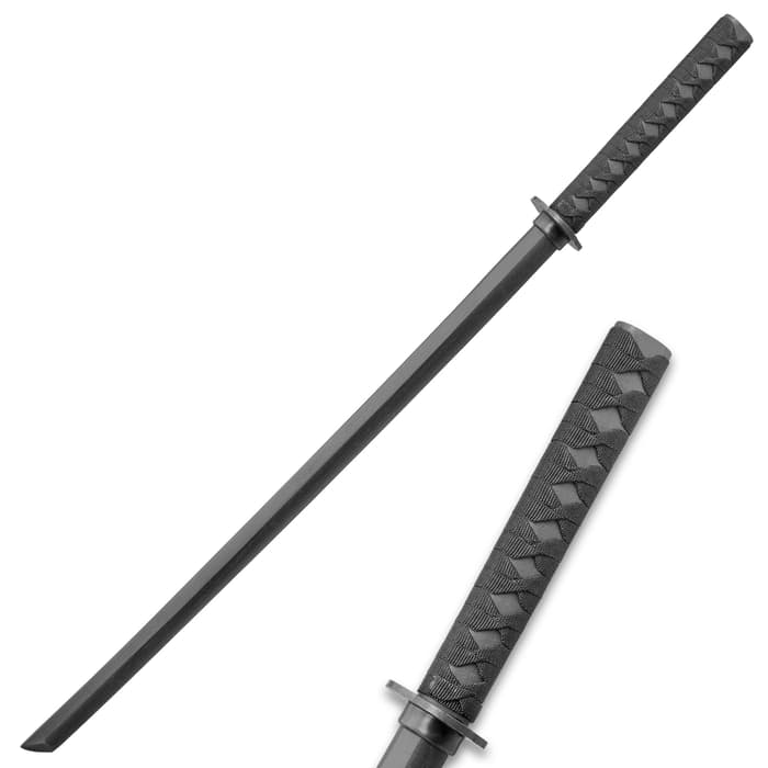 31" Wooden Bokken Practice Sword with Wrapped Handle BLACK NEW