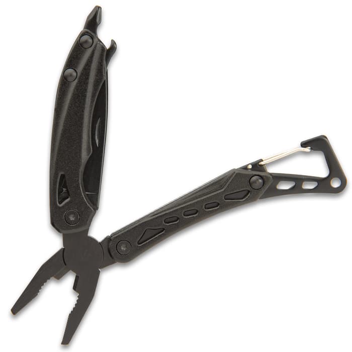 Our Trailblazer Handyman Black Multi-Tool And Carabiner Clip is the life-saving tool to have around the house for a multiple of tasks