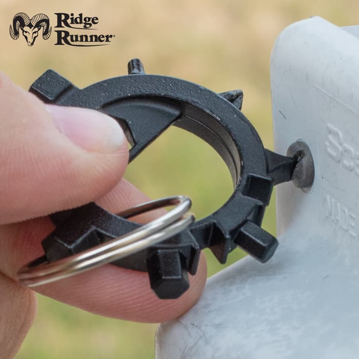 Ridge Runner 12-In-1 Tool Octopus Keychain - Tough Metal Construction, Removable Phillips Bit - Diameter 1 1/2”