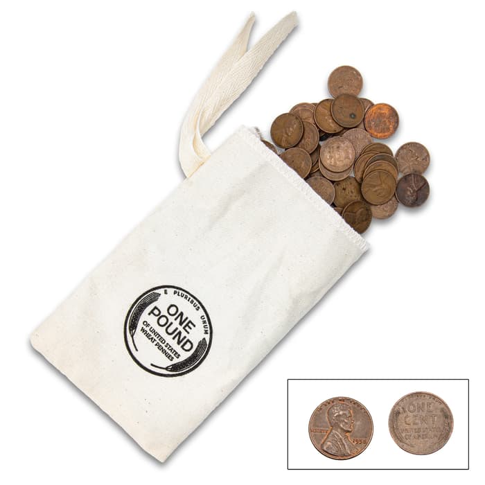 The One Pound Bag Of Wheat Pennies has collectible coins from each of the six decades they were minted