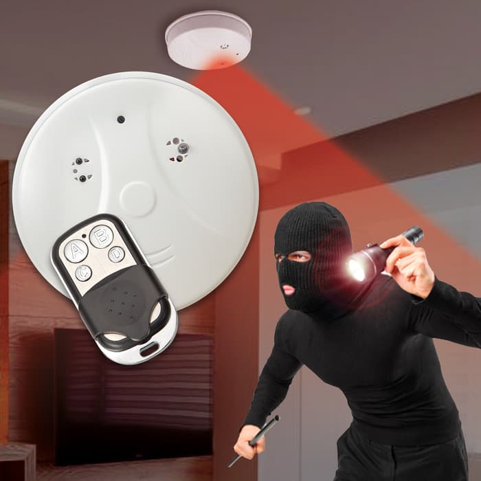 Smoke Detector Spy Camera With Night Vision - 1080P, Wireless, Remote Control, Plug And Play Video, Supports 32G SD Card - Not Included