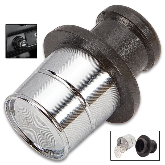 Car Lighter Stash Safe - Realistic Look, Metal And Plastic Construction, Water-Resistant - Dimensions 1 1/2”x 1”