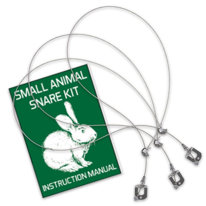 Small Animal Survival Snare Kit - Three Pack, 7X7 Strand Cable, 480 LBS Holding Strength - Length 36”