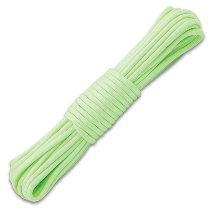 The Luminous Green Paracord glows in the dark.