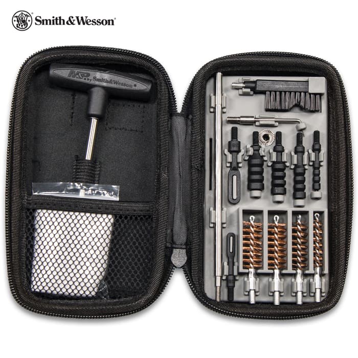M&P Compact Pistol Cleaning Kit With Case - Everything Needed, Pocket Size, For Calibers .22 To .45