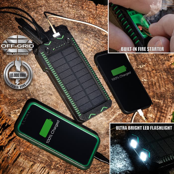 Never, ever run out of juice for your electronic devices with this compact and portable solar charger and power bank