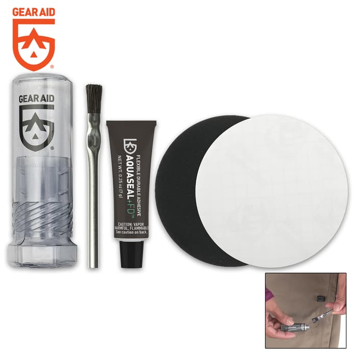 Aquaseal FD Repair Kit - Includes Urethane Repair Adhesive, Brush, Tape Patches, Instructions
