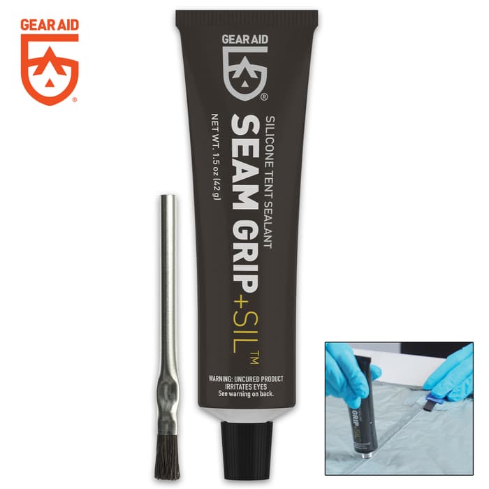 This clear sealant dries to a flexible rubber that works on all silicone-treated gear including nylon tarps and ultralight backpacks