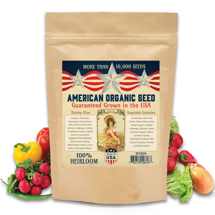 Variety Heirloom Seed Pack - Over 10,000 High-Quality Seeds, 35 Varieties Of Fruits And Vegetables, Non-GMO, Non-Hybrid