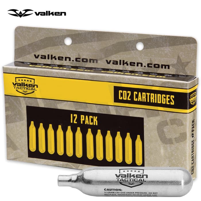 Valken 12 g CO2 Cartridges - 12-Pack