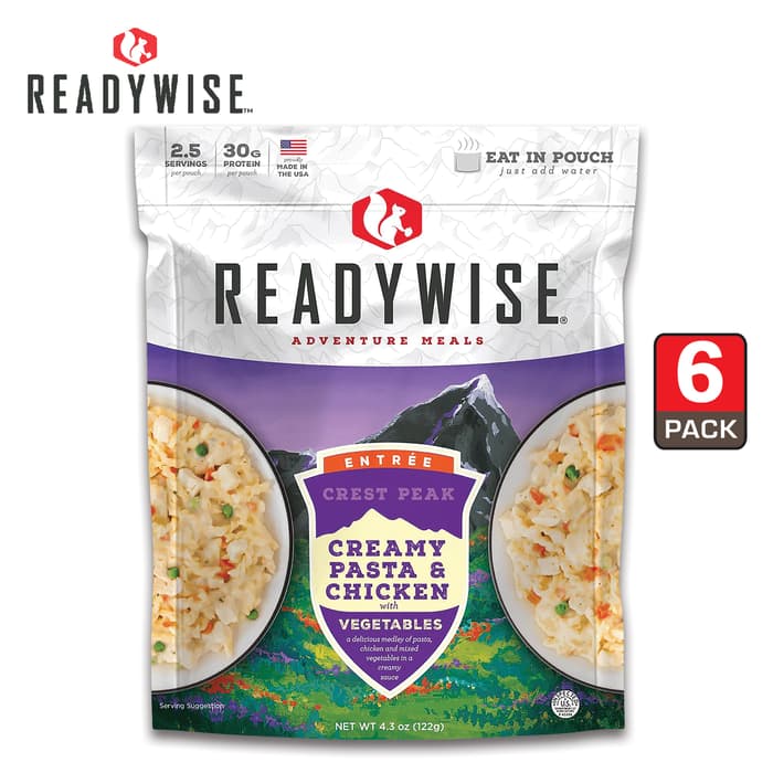 The Crest Peak Creamy Pasta and Chicken in its pouch