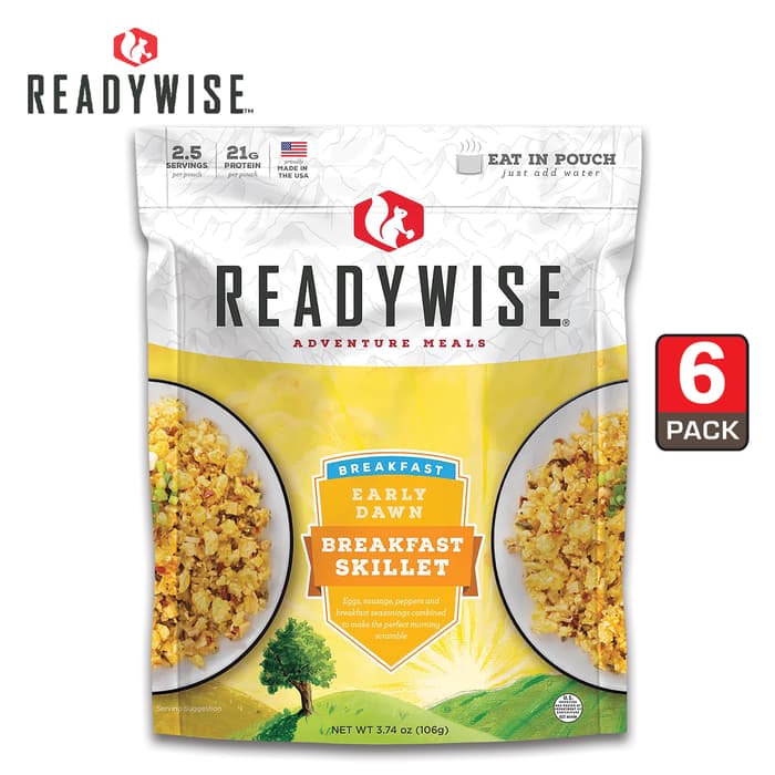 The Early Dawn Breafast Skillet in its individual pouch