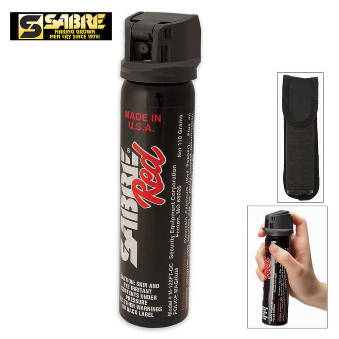 Sabre Magnum Pepper Spray 4.4 oz. With Flip Top And Holster