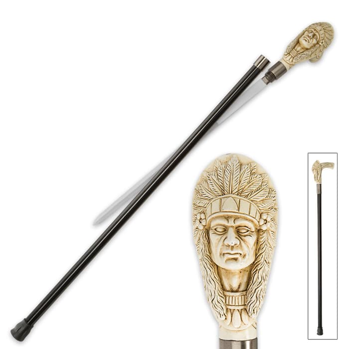 Indian Chief Sword Cane