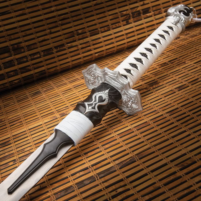 Nier: Automata Virtuous Contract Sword And Sheath - Stainless Steel Blade, Cast Resin Handle, Traditional Cord-Wrap, Cast Metal Tsuba - 39 3/4” Length
