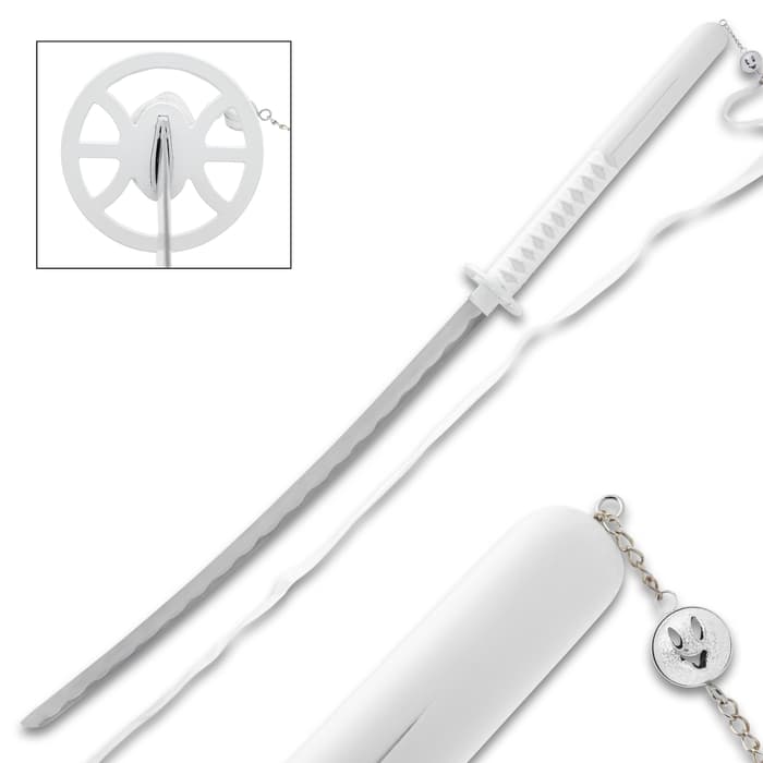 Anime Dancer Sword And Scabbard - Stainless Steel Blade, Cord-Wrapped Handle, Metal Alloy Fittings - Length 41 1/4”