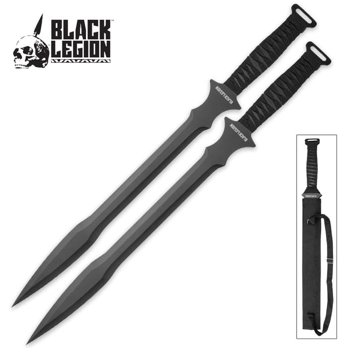 Black Legion Dark Gladiator Twin Sword Set with Sheath