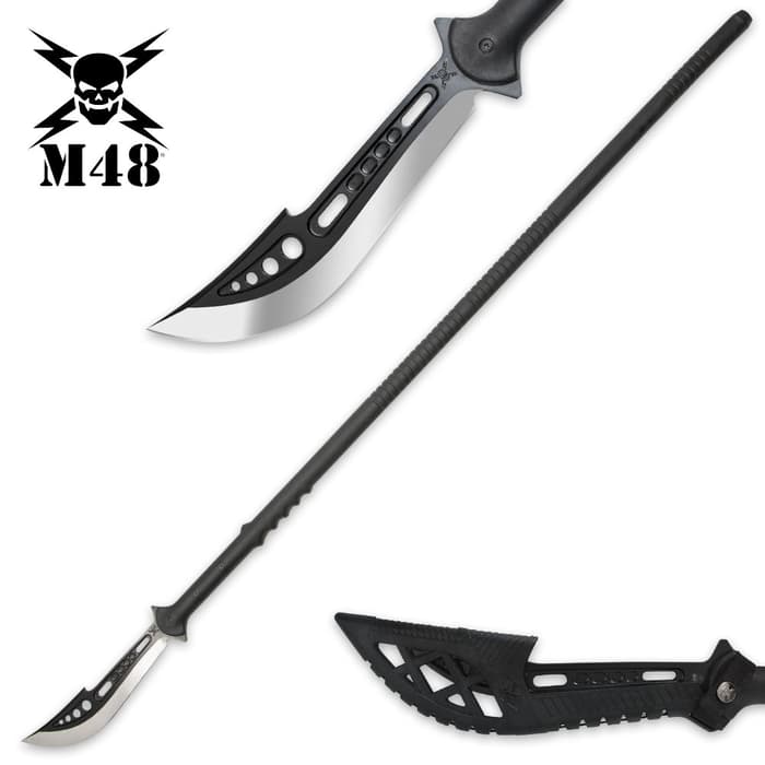 M48 Naginata Polearm is 57 1/2" overall with a 10” blade and Vortec blade cover. 