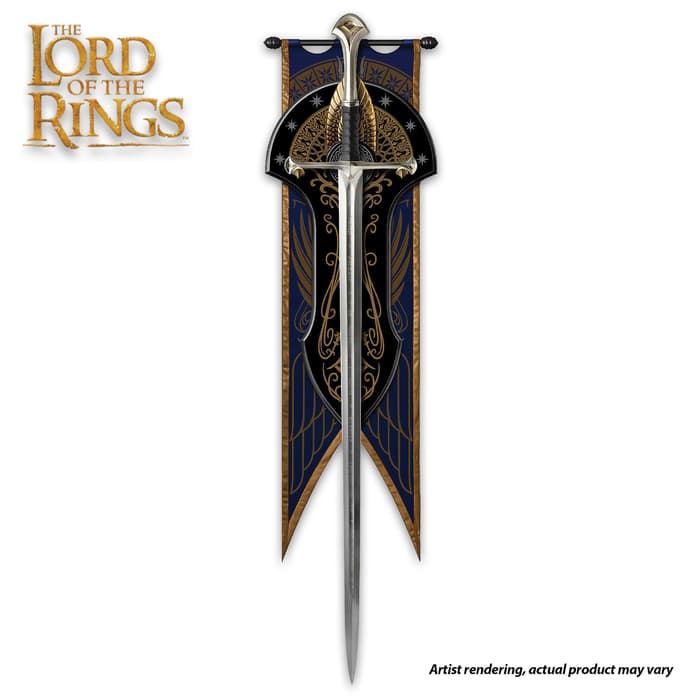 Lord Of The Rings Museum Collection Anduril Sword And Wall Display - Officially Licensed, Individually Serial Numbered