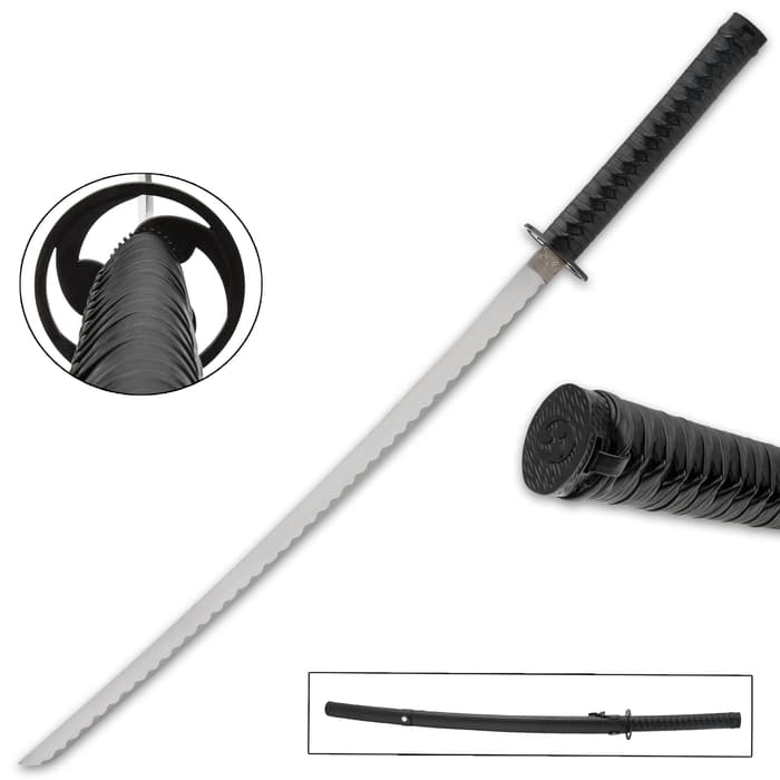 Midnight black tones, which make it feel like it was pulled from the night sky by some ancient Tibetan magic, give this katana an appeal that is unearthly
