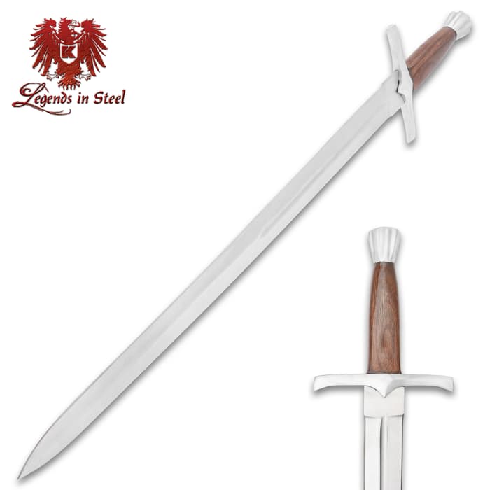 The Legends In Steel Medieval Warrior Sword is a high-quality replica