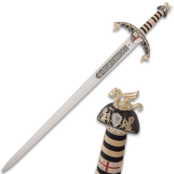 Made in Toledo, Spain, a city with a centuries-long tradition of sword-making, this replica is the perfect accent for the home or office