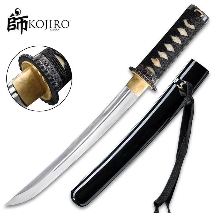 The Kojiro Black Tanto Sword, crafted with supreme Samurai style, is ready to be the ultimate back-up weapon to the legendary katana