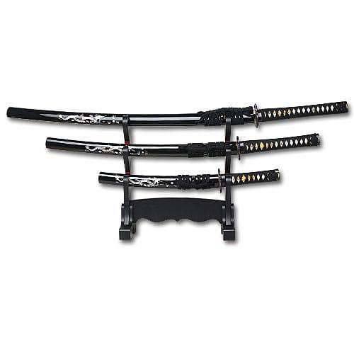 The Shinwa Black Pearl Samurai Sword Set is for display.