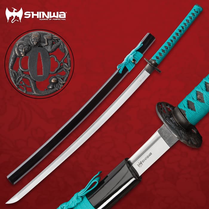 Shinwa Regal Green and Black Carbon Steel Katana Sword